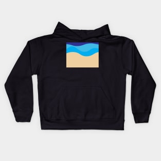 Abstract Blue waves and Brown sand background Kids Hoodie